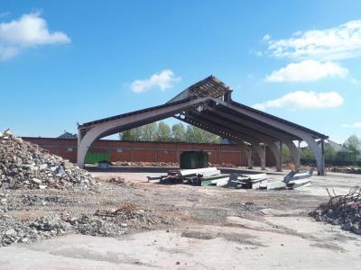 Afbraakwerken wolspinnerij Zulte, werf, glk 