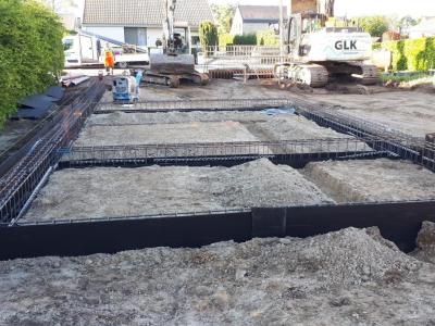 Funderingsplaten Woningbouw Taelman, oeselgem, werf, glk, funderingswerken