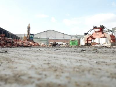 Afbraakwerken, wolspinnerij Zulte, werf, GLK 