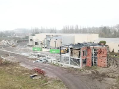 Sloopwerken eierverwerkend bedrijf, Vandewiele, Olsene, afbraakwerken, werf, glk