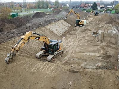 Project Vanden Avenne, werf, glk, afbraakwerken, funderingswerken, omgevingswerken, rioleringswerken, grondwerken, kraan CAT