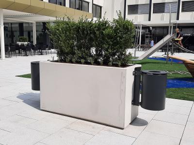 Het Pand, Waregem, project, bloembak, afvalbak, omgevingswerken, glk
