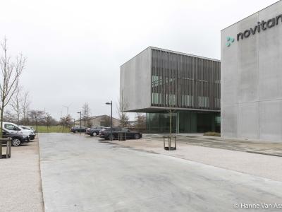 Novitan, Kortrijk, omgevingswerken, parking, beton, grasdallen
