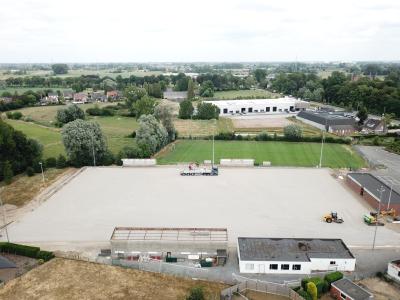 voetbal, onderfundering, fundering, betongranulaat, Scheerlinck Sport, KOS Olsene, KME Machelen