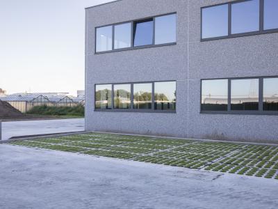 NES, grasdallen, KMO Units, betonverharding, kruisem