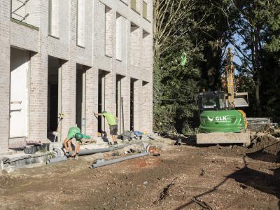 Tijdens de werken de molens Deinze kant leie