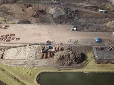 Luchtfoto grondverzet werf Lootens Nazareth