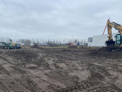 Nivelleren werf Lootens Nazareth rupskraan