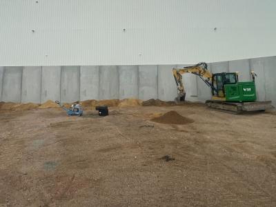 plaatsen hoge keermuren Strabag Kruisem