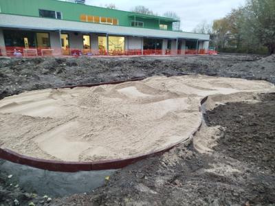 Zandbak in aanleg op school De Driesprong Deerlijk