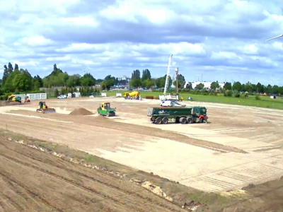 Nivelleren terrein Tropack Oostakker door GLK Grondwerken