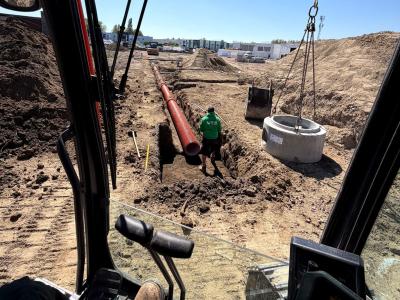 rioleringsputten steken op werf te Lede