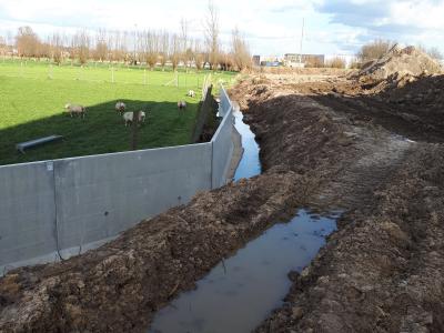 Keermuren plaatsen GLK op werf Vanden Avenne Buggenhout