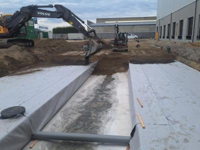 Afgewerkt waterbuffer - aanvullen met grond GLK Grondwerken