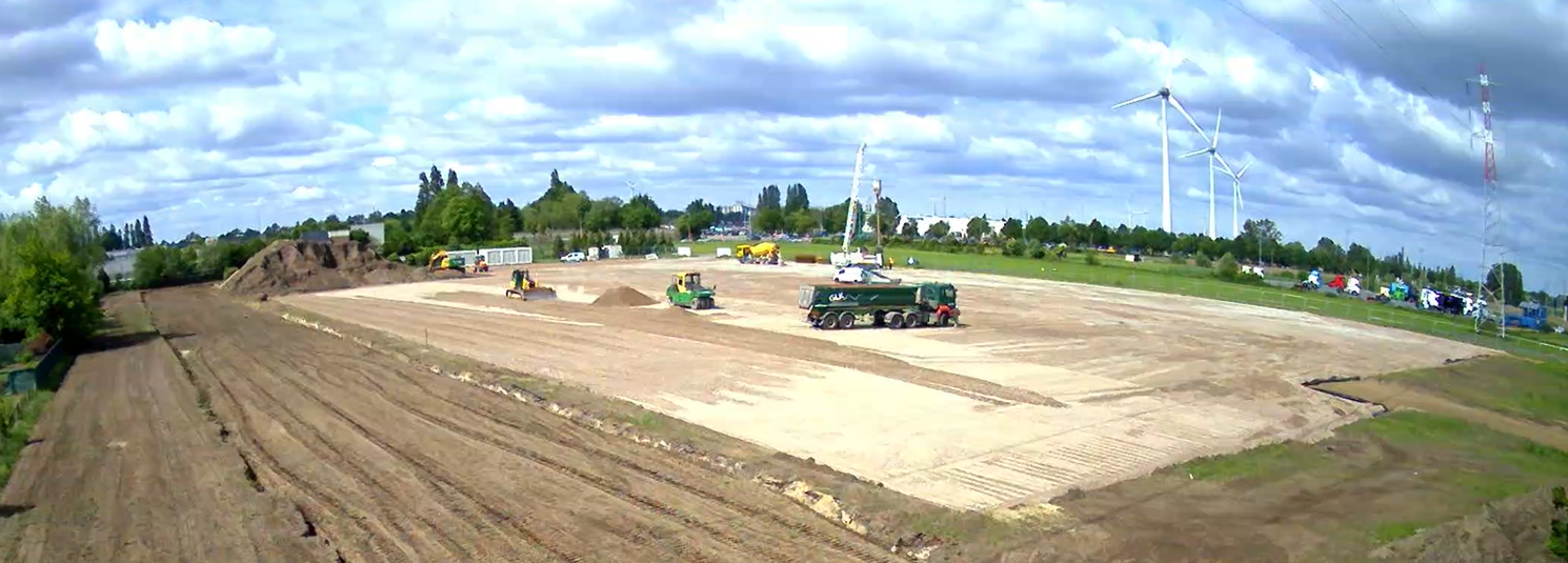 Nivelleren terrein Tropack Oostakker door GLK Grondwerken