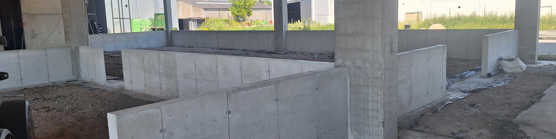 Gewapende betonmuren ter plaatse gegoten - Vanobel Waregem