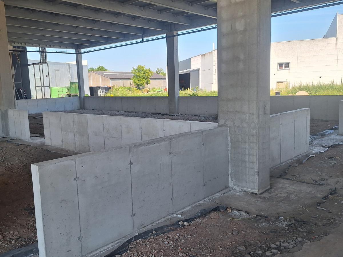 Gewapende betonmuren ter plaatse gegoten - Vanobel Waregem